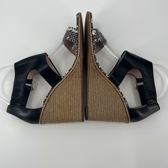 LOUISE et Cie Rocco Espadrilles Wedge Sandals Black Snake High Heel Black 9.5 - Picture 5 of 10